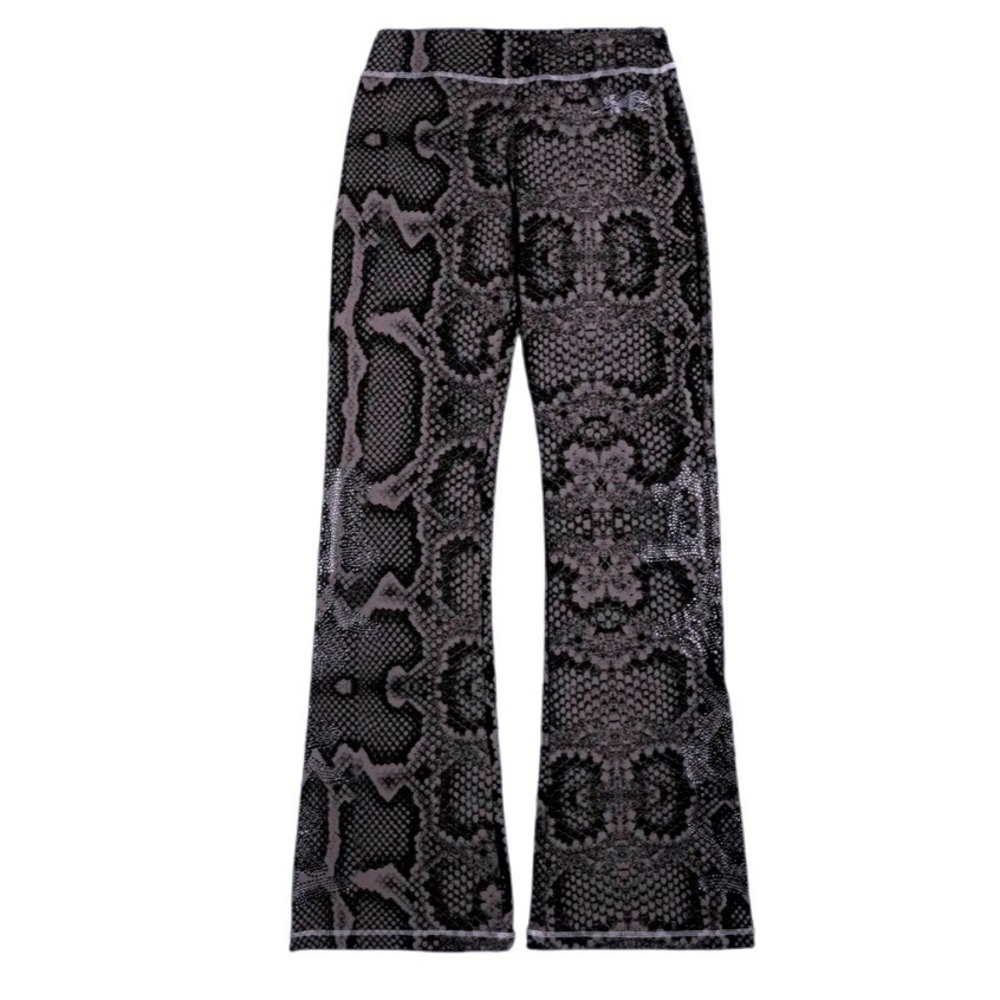 Civic Regime Serpent Kiss‎ Pookie Leggings Tonal Black Print Flare